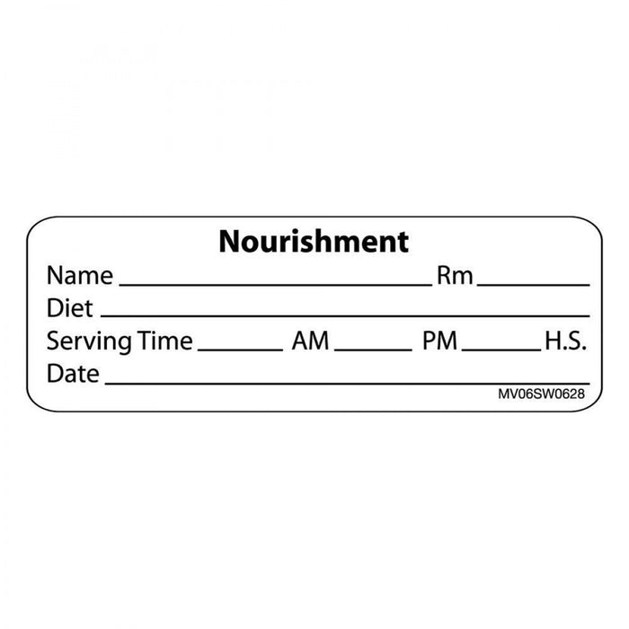 Label Paper Removable Nourishment Name Rm 1" Core 2 15/16" X 1 White 333 Per Roll