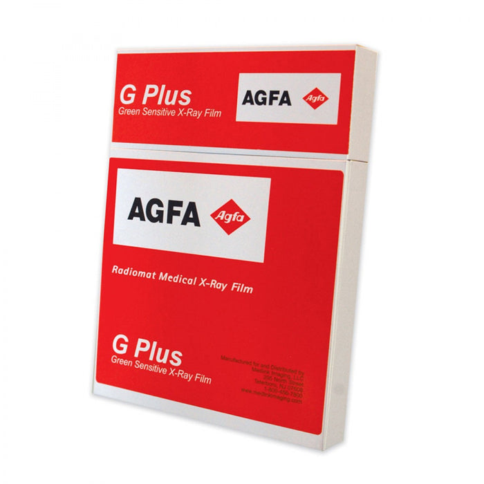 Agfa Radiomat G-Plus Medical X-Ray Film High Contrast, Low Fog, Low Noise Enables Quick Reading Of All Necessary Information 100/Box