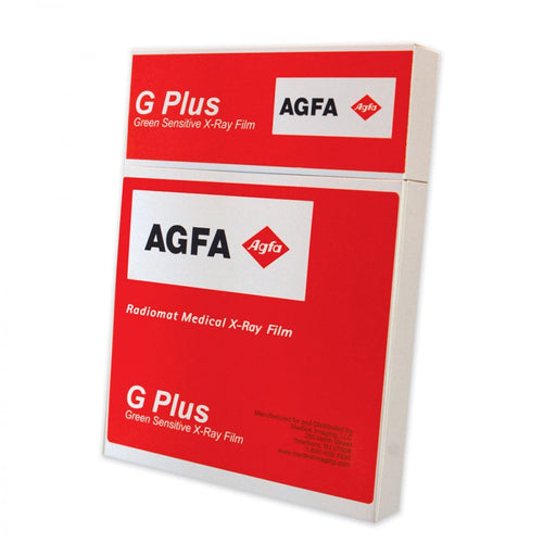 Agfa Radiomat G-Plus Medical X-Ray Film High Contrast, Low Fog, Low Noise Enables Quick Reading Of All Necessary Information 100/Box