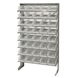 RACK, BENCH, SLOPED, 40CLR BINS, 12"X36"X60"
