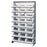 RACK, BENCH, STEEL, 24CLR BINS, 12"X36"X60"