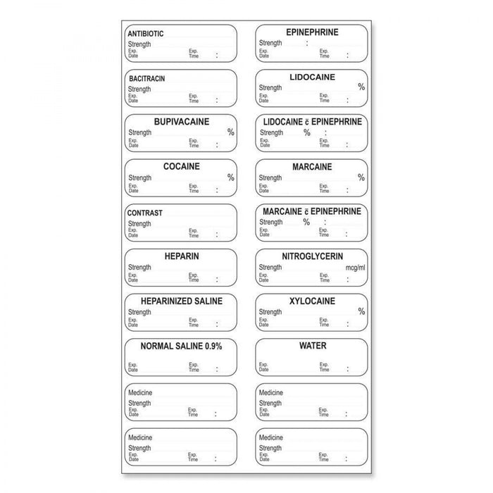 Sterile Medication Label Kits