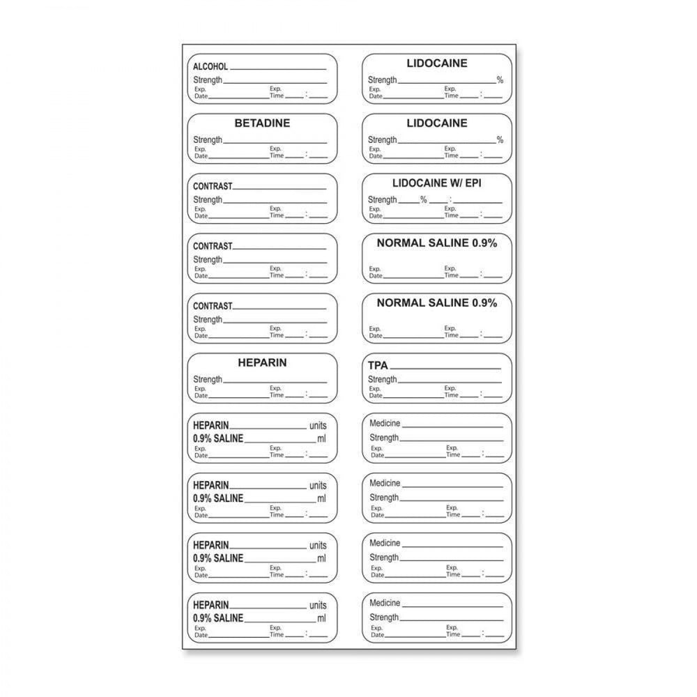 Sterile Medication Label Kits