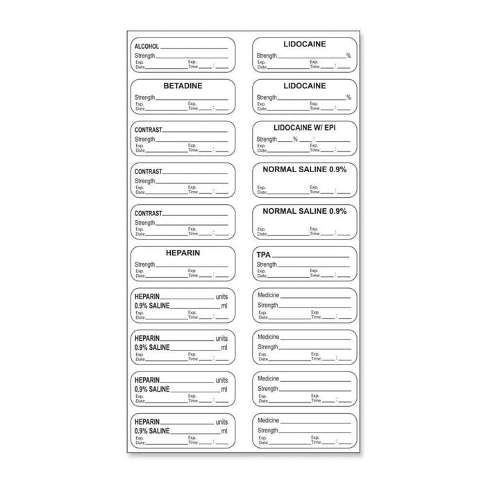 Sterile Medication Label Kits