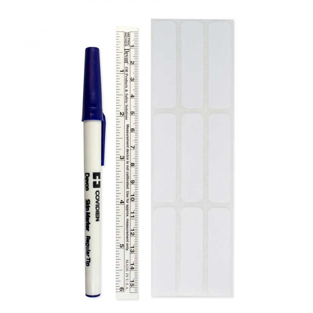 Skin Marking Pen Includes Ruler, 9 Labels | Sterile Gentian Violet 100 Per Case