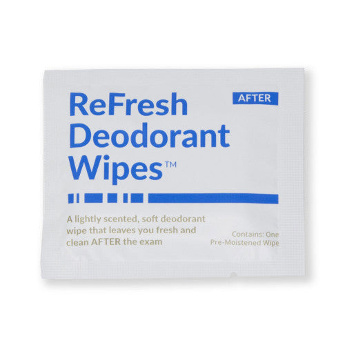 Refresh Deodorant Wipes Mammography Patient Wipe Lightly Scented Individually Packaged 50 Per Box