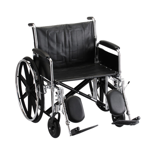 Nova 24″ Steel Wheelchair Detachable Full Arms & Elevating Leg Rests