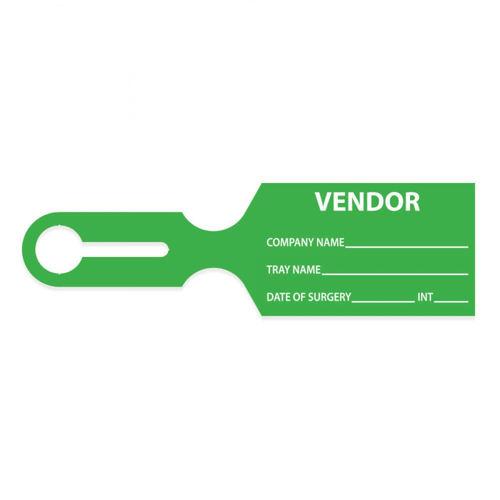 Printed Message: Vendor Color: Green Dimensions: 8 1/2" X 2 1/2" Information Area: 4" X 2 1/2" Quantity: 1000/Case