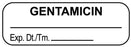 Medical Use Labels - Anesthesia Label, Gentamicin, 1-1/2" x 1/2"