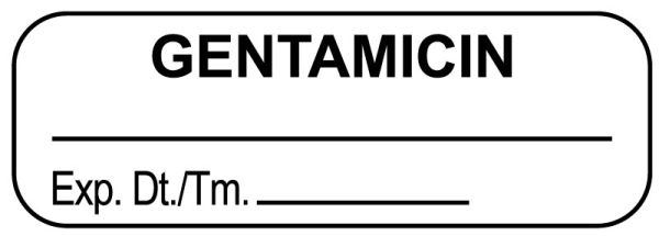 Medical Use Labels - Anesthesia Label, Gentamicin, 1-1/2" x 1/2"