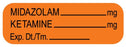 Medical Use Labels - Anesthesia Label, Midazolam/Ketamine mg, 1-1/2" x 1/2"