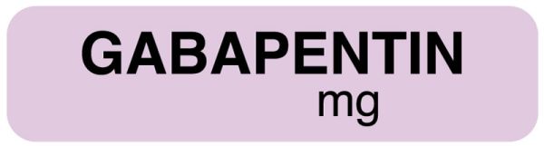 Medical Use Labels - Drug Syringe Label, Gabapentin mg, 1-1/4" x 5/16"