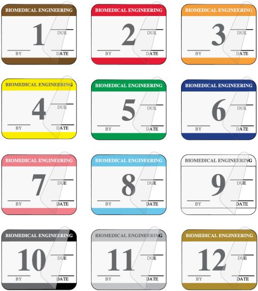 Biomedical Labels Inventory Medical Use Labels - Biomedical Engineering Inspection Label Kit, 1-1 ...