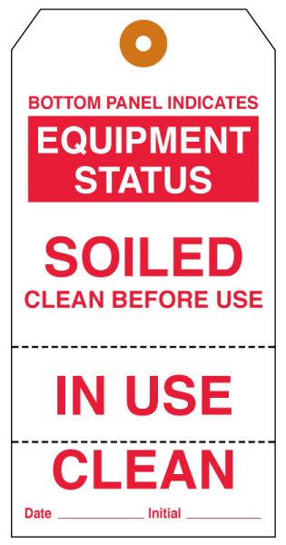 Medical Use Labels - Equipment Clean Status Tag, 6-1/4