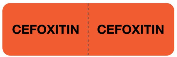 Medical Use Labels - CEFOXITIN I.V. Line Identification Label, 3