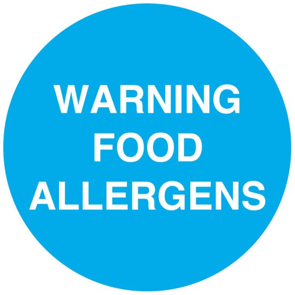 Medical Use Labels - Warning Food Allergens Label, 2" x 2"