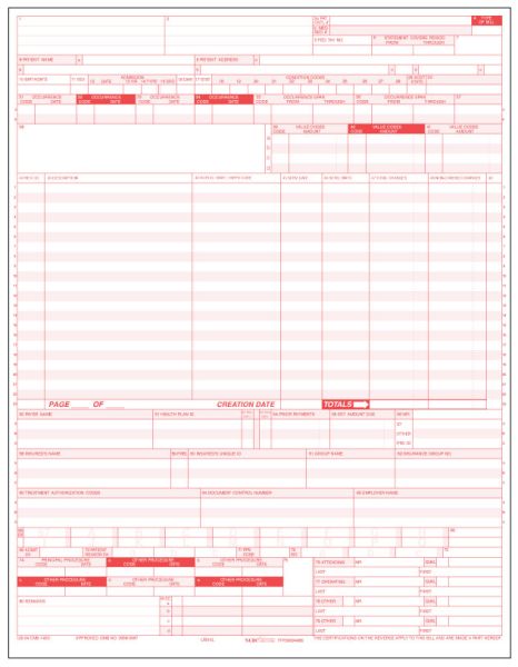 Medical Use Labels - UB-04 Laser Forms, 8-1/2" x 11"