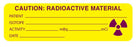 Medical Use Labels - Nuclear Medicine Communication Label, 3" x 7/8"