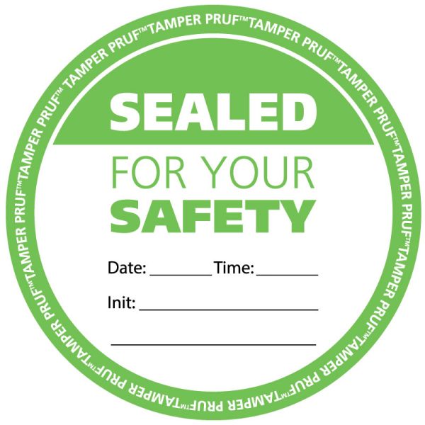 Medical Use Labels - Green Tamper-Evident Food Delivery and Storage Label, 3" Dia