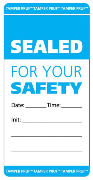 Medical Use Labels - Tamper-Evident Food Delivery and Storage Label, Blue, 2" x 4"