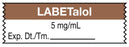 Medical Use Labels - Anesthesia Tape, Labetalol 5mg/mL, 1-1/2" x 1/2"