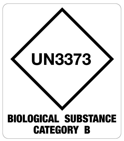 Medical Use Labels - UN3373 Cat B Bio Substance Shipping Label, 3-1/2" x 4"