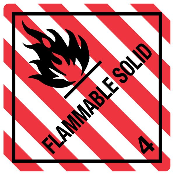 Medical Use Labels - FLAMMABLE SOLID, Shipping Label, 4" x 4"