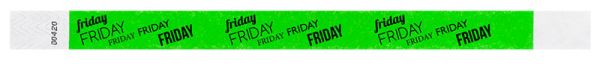 Medical Use Labels - FRIDAY Adult Tyvek Weekday Wristband, 10" x 3/4"