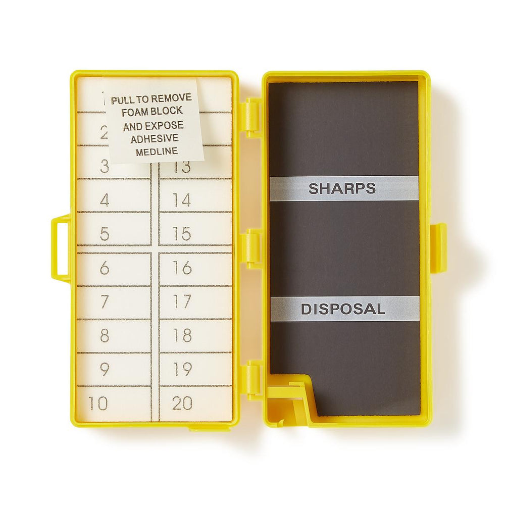 Medline Industries  Counter Needle Foam Block/Magnet 20 Count Yellow Sterile 50/Ca