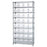 Quantum Storage Systems Clear Store-More Bins w / Chrome Shelf - CHRM, 9SHELF, 12X36X74, 32CL STORE-MORE BIN - WR9-207CL
