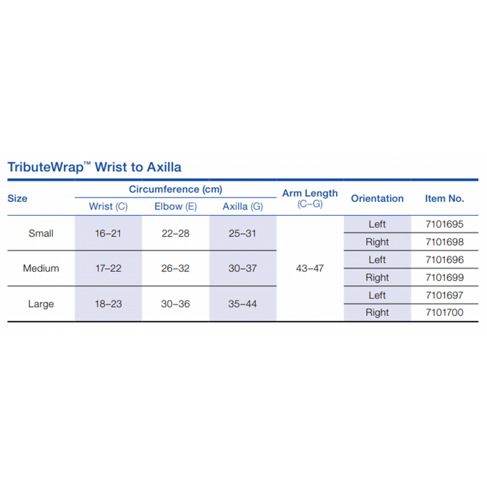 Lohmann & Rauscher TributeWrap Garment Wrist to Axilla